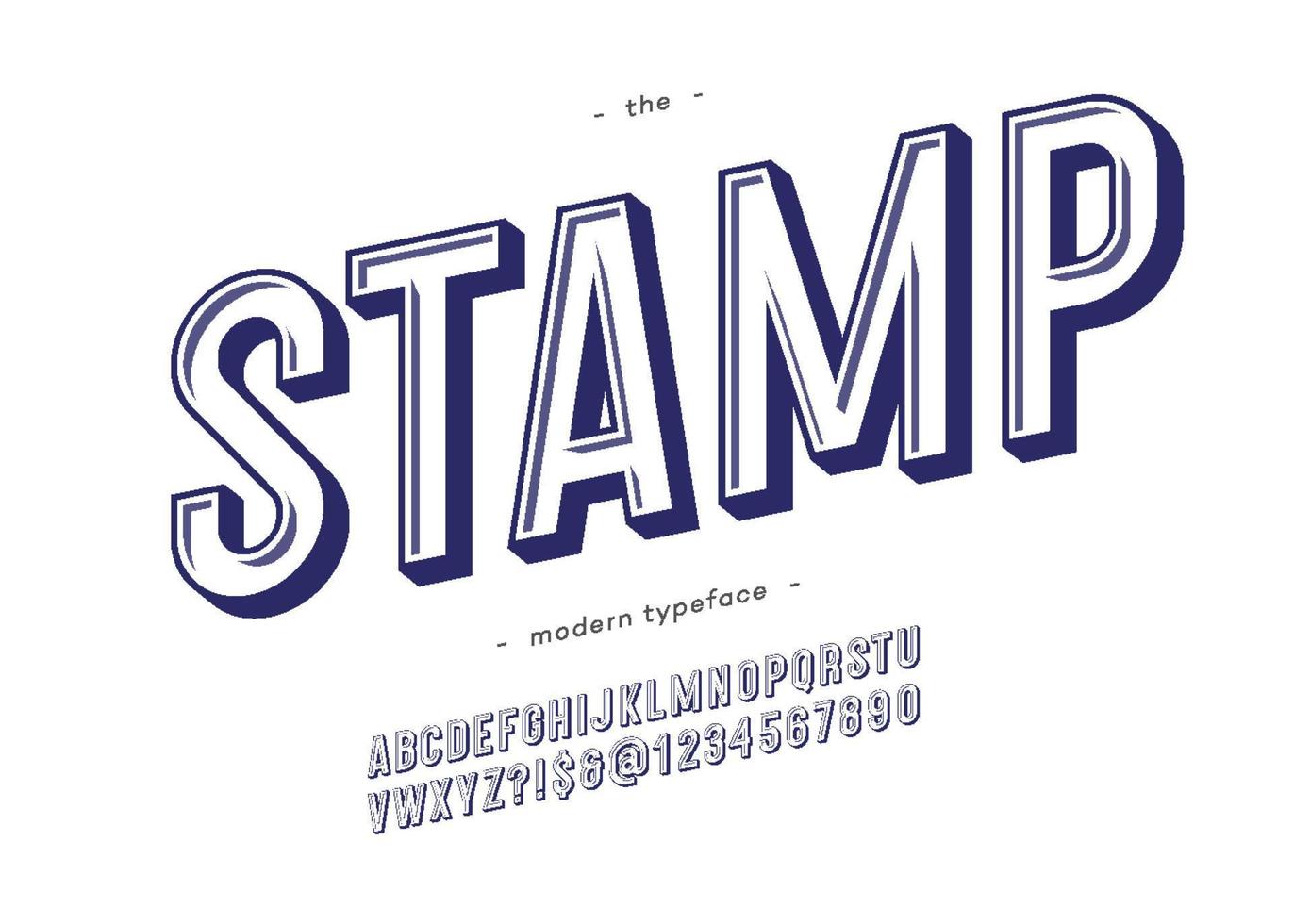 Vector stamp bold font trendy typography