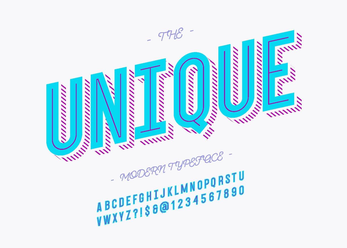 Vector bold unique font modern typography