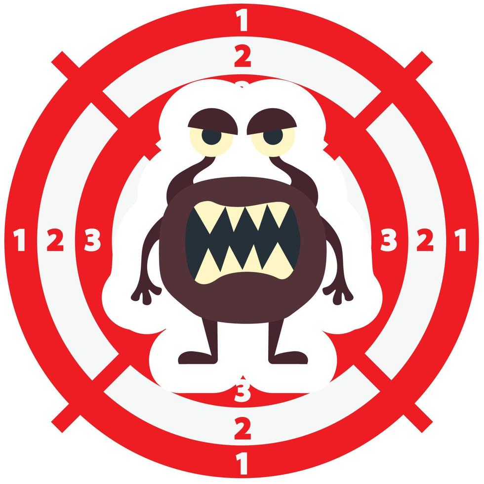 Target with brown monster flat style vector