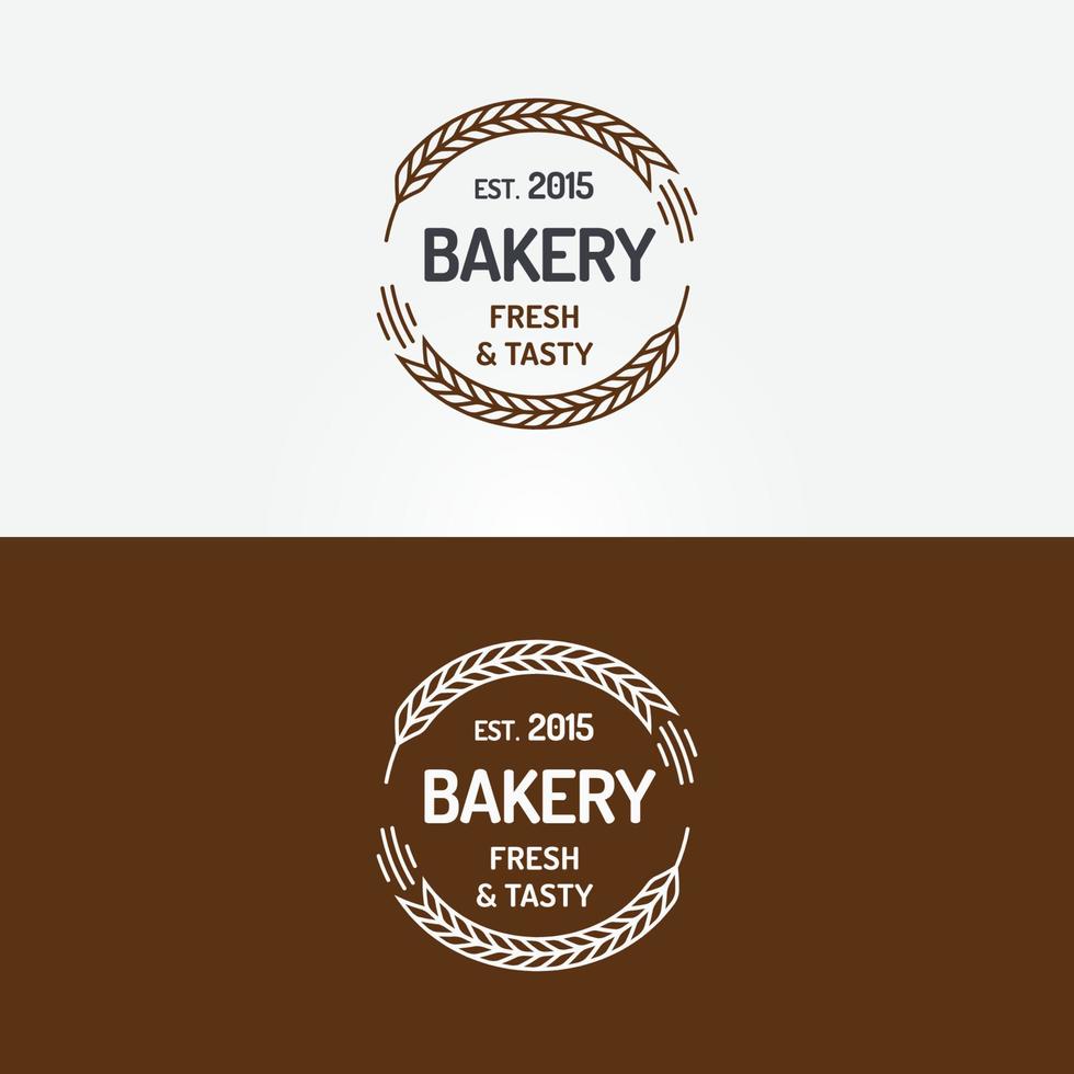 Bakery logo set with wheats line style isolated on background for loaf store vector