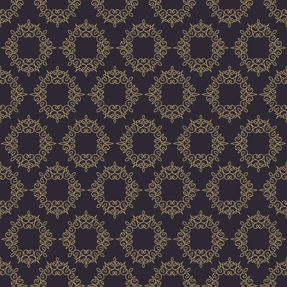 Vintage seamless pattern line style gold color on dark background for use greeting card vector