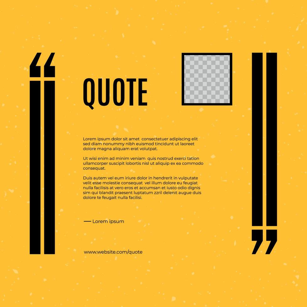 Flat Banner for Quote over Yellow Surface vector