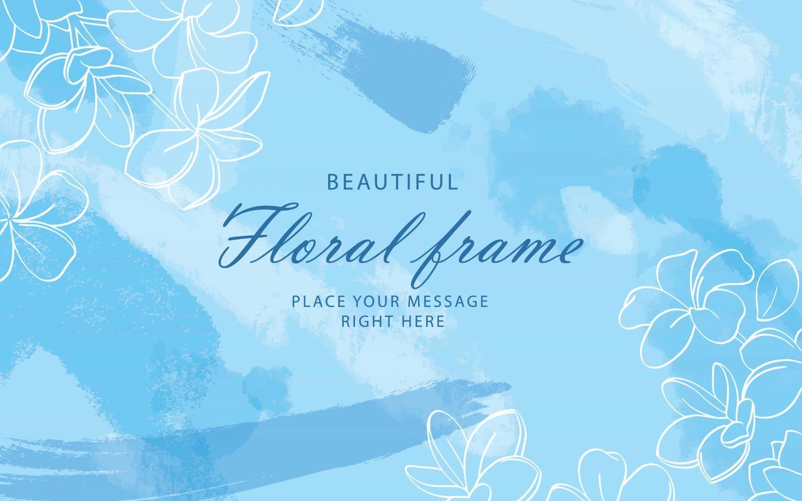 White flowers on watercolor background with quote vector