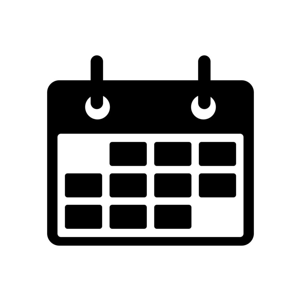 calendario icono móvil diseño plano vector logo símbolo inspiración para el diseño. recurso gráfico elemento básico.