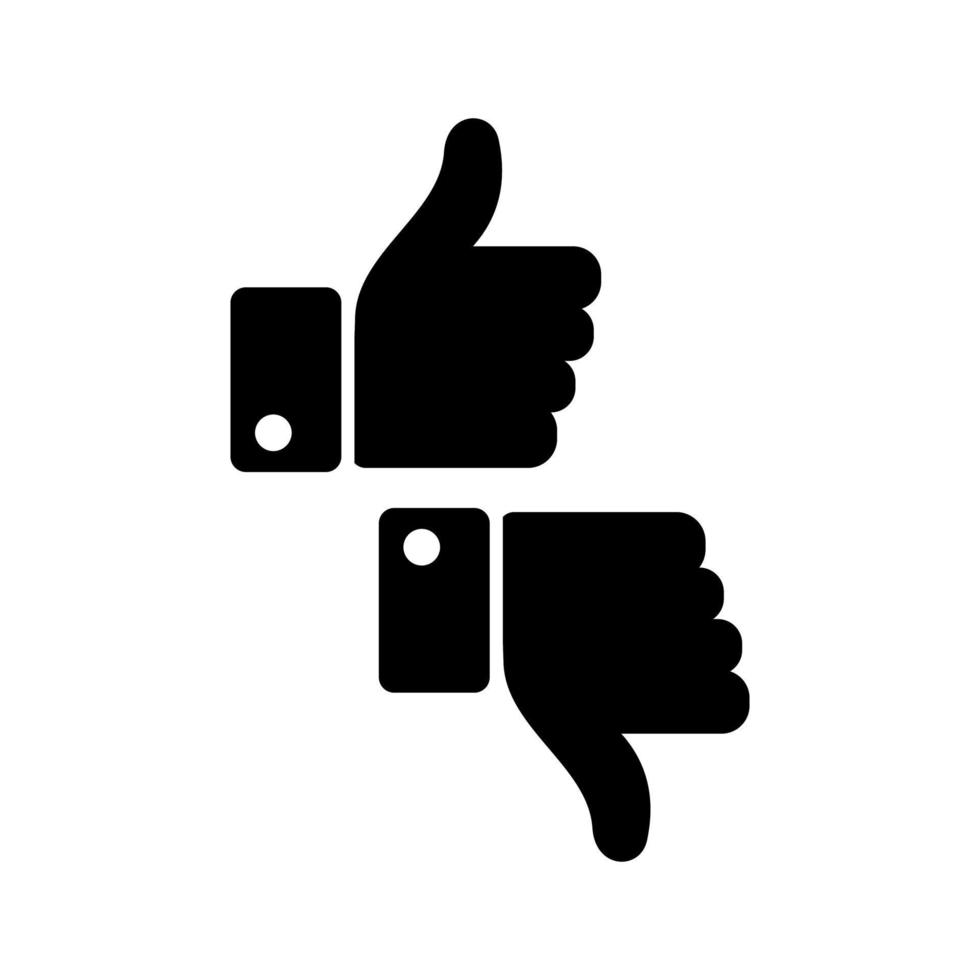 Like and Dislike hand thumb symbol icon. Flat design like and dislike silhouette vector design illustration. like and dislike basic element graphic resources
