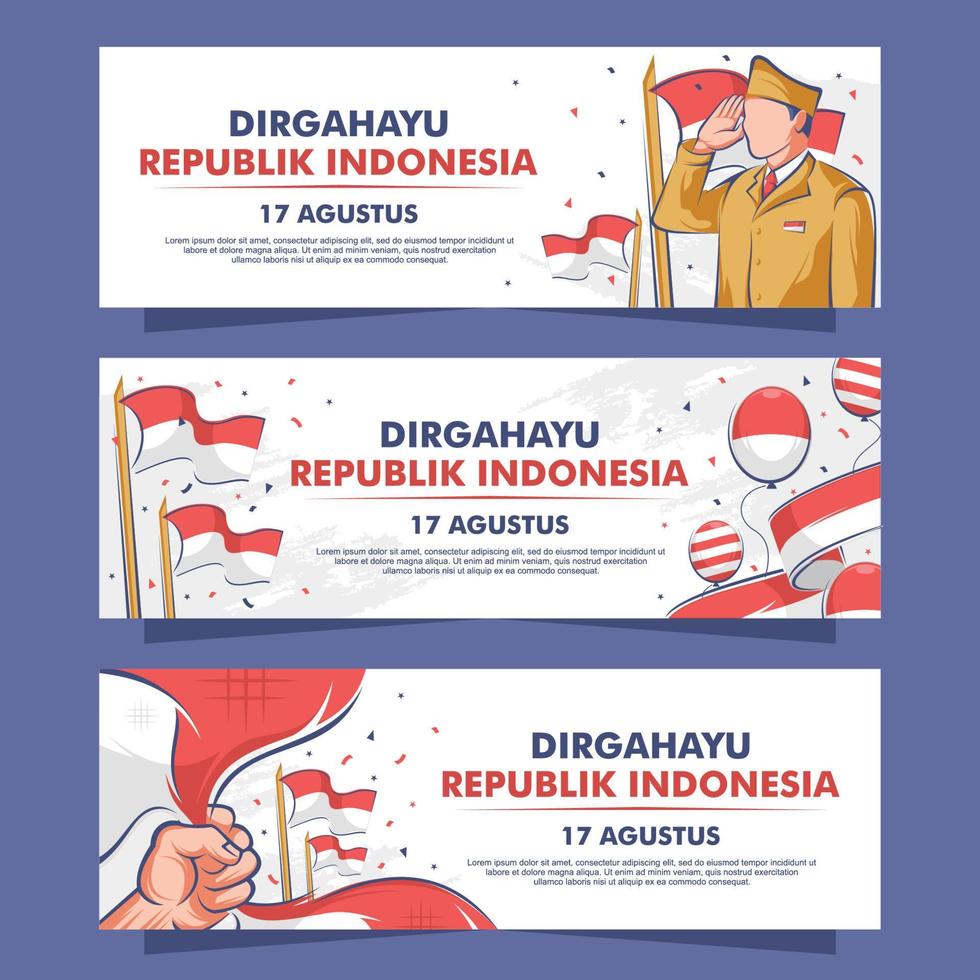 banner del día de la independencia de indonesia vector