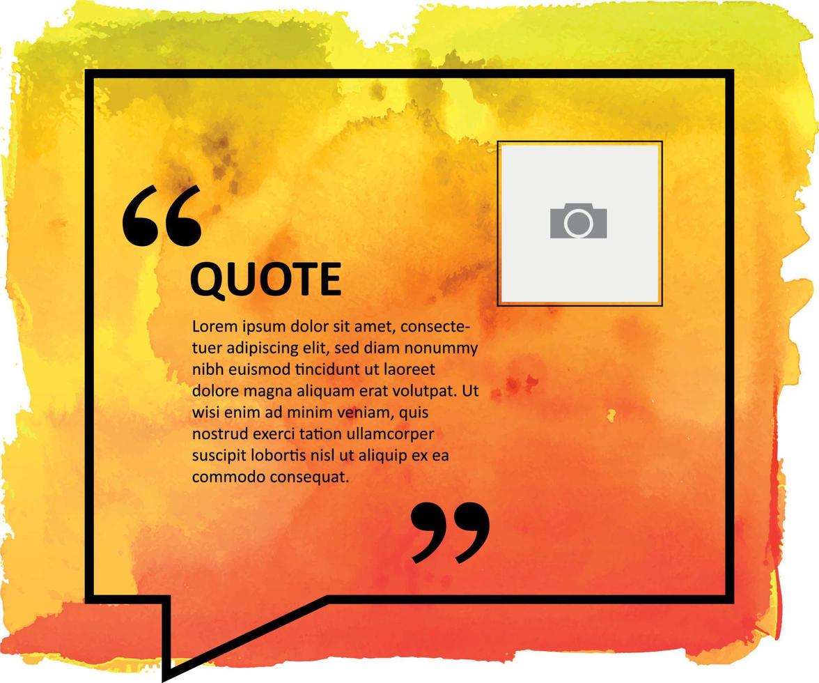 Banner for quote with watercolor bubble vector