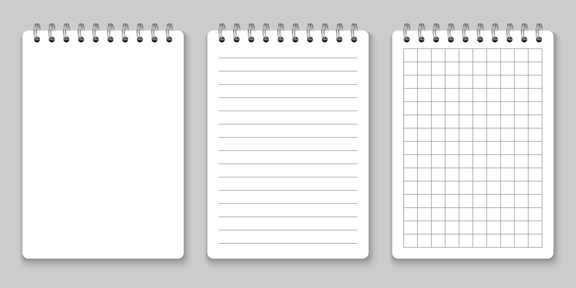 Realistic spiral notebook mockup vector