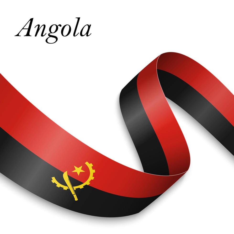 Waving ribbon or banner with flag vector