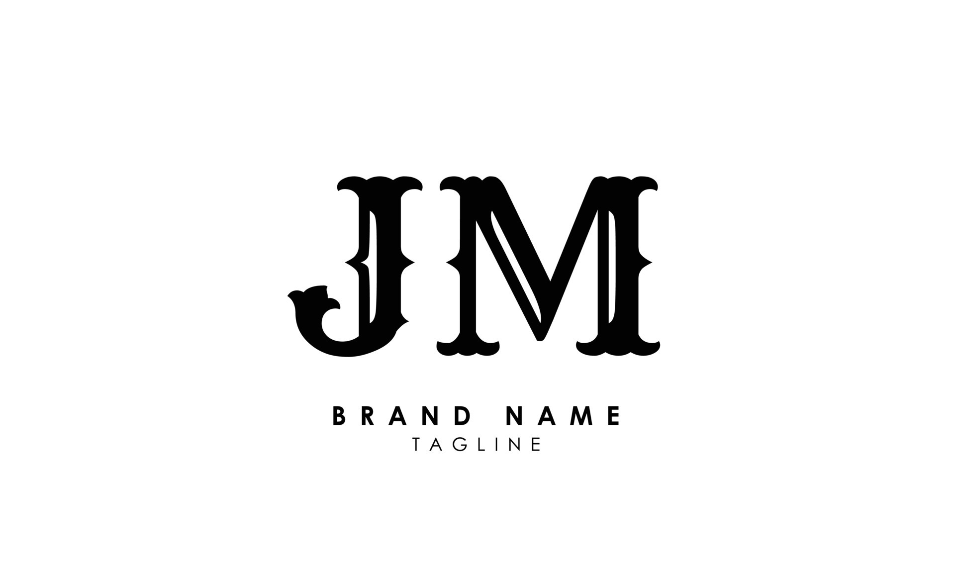 Alphabet letters Initials Monogram logo JM, MJ, J and M 7657536 Vector