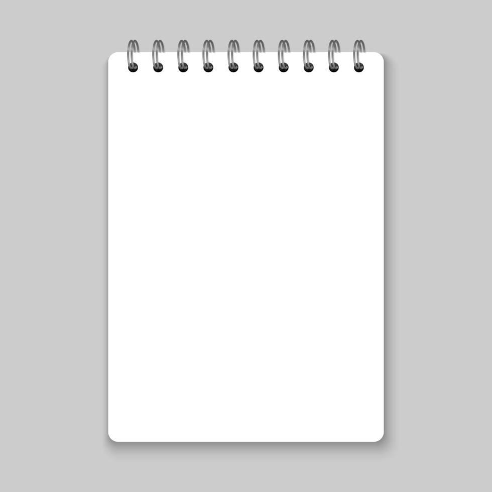maqueta de cuaderno espiral realista vector