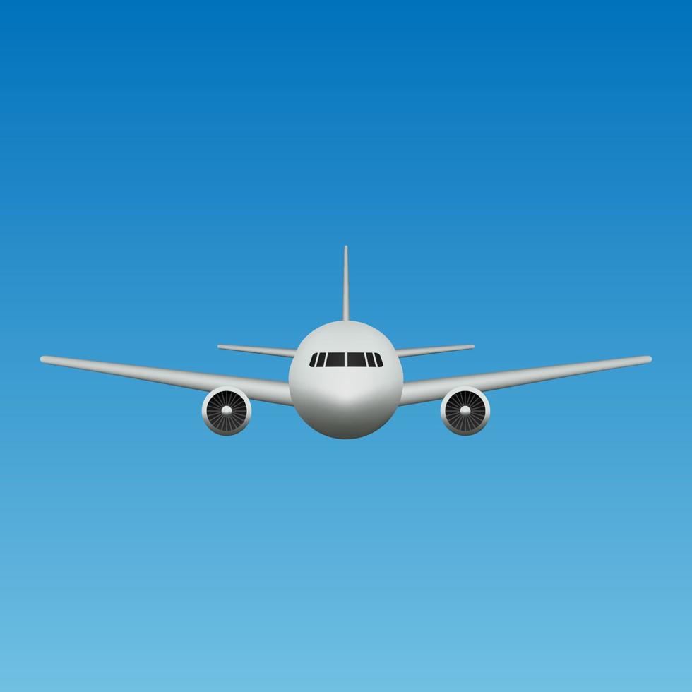 Realistic Airplane isolated front view vector