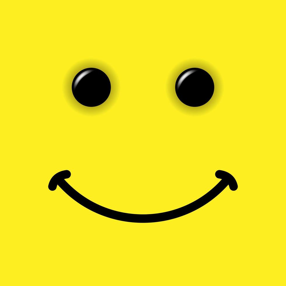 emoticono de sonrisa sobre fondo amarillo vector