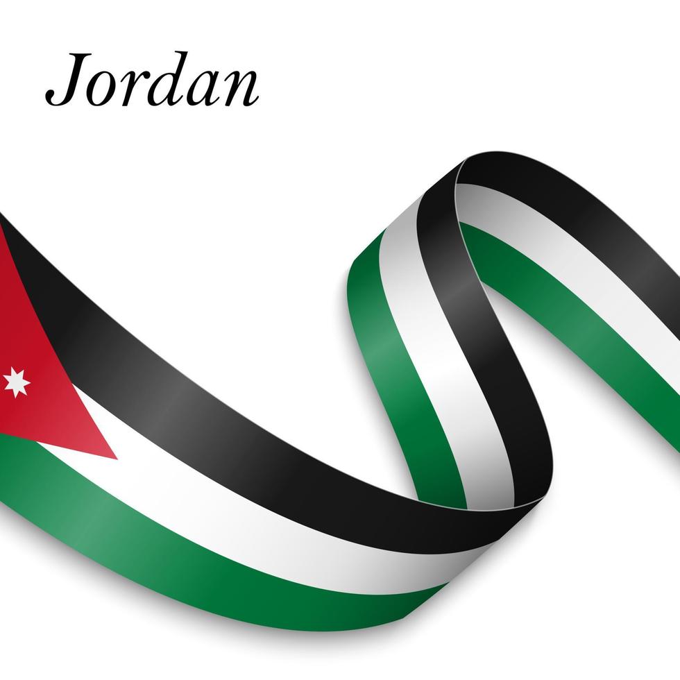 Waving ribbon or banner with flag vector