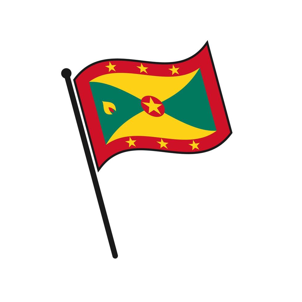 Simple flag isolated vector