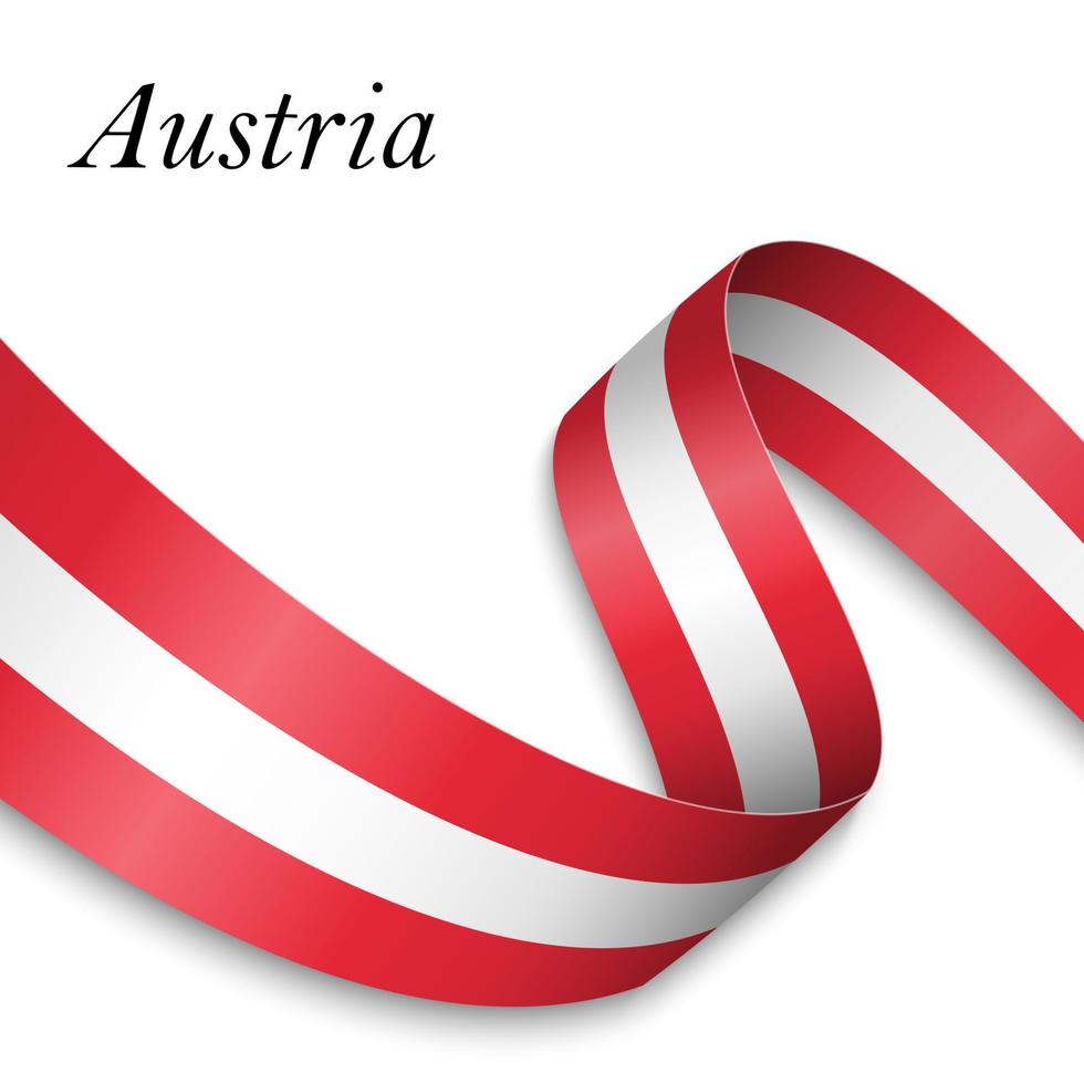 Waving ribbon or banner with flag vector