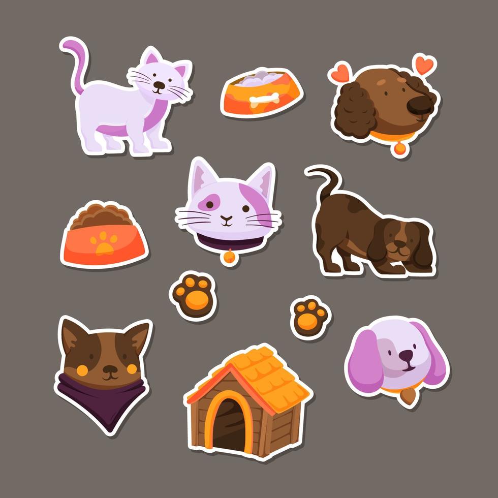 Animal Pets Journaling Sticker vector