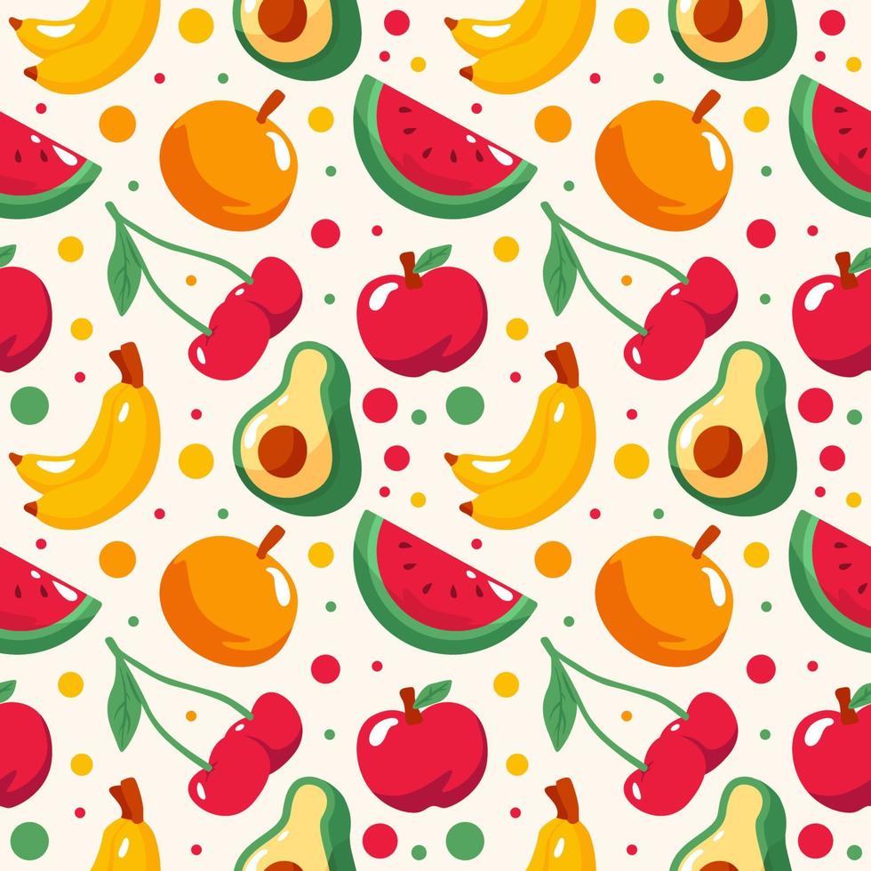 Tropical Fruits Seamless Pattern vector