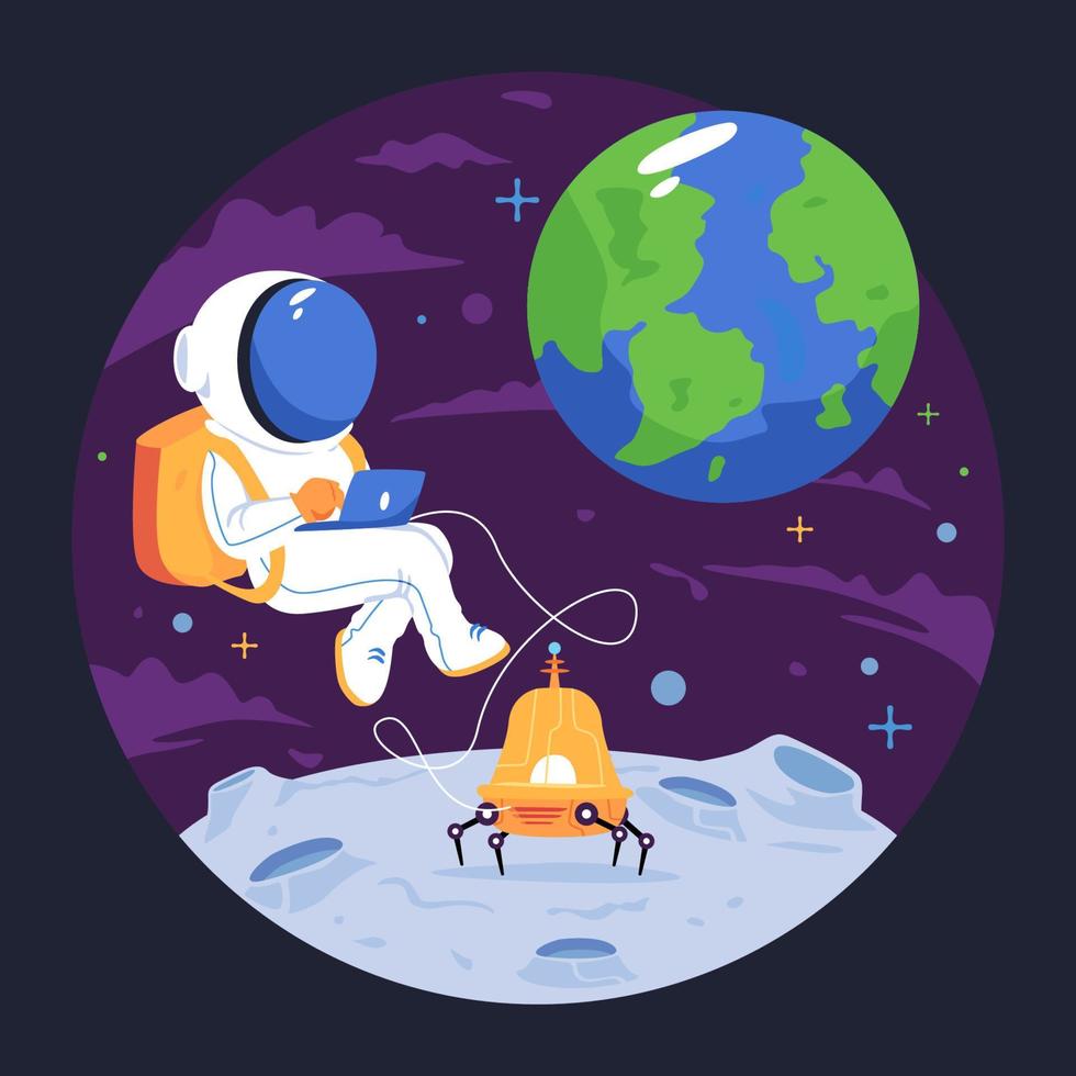 National Moon Day Concept with Astronaut vector