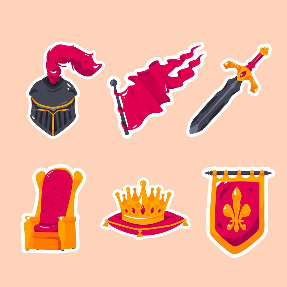 Medieval Kingdom Sticker Set vector
