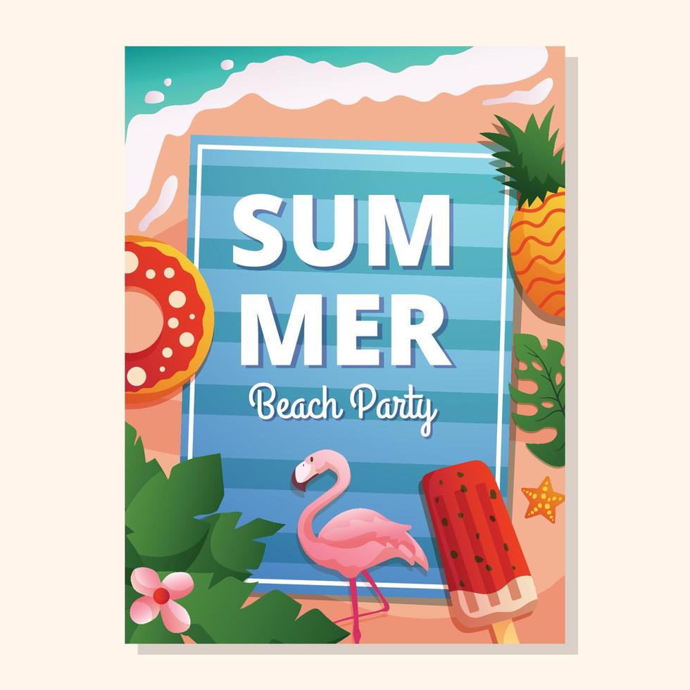 cartel de fiesta en la playa de verano vector
