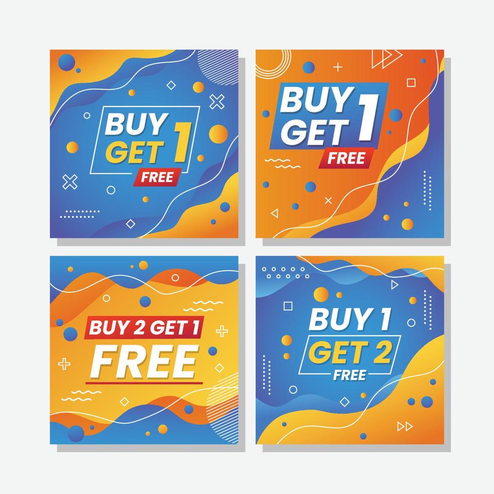 Buy One Get One Social Media Posts vector