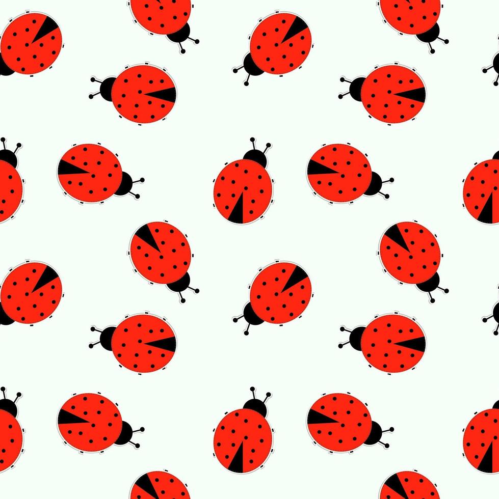 Seamless background with ladybugs vector