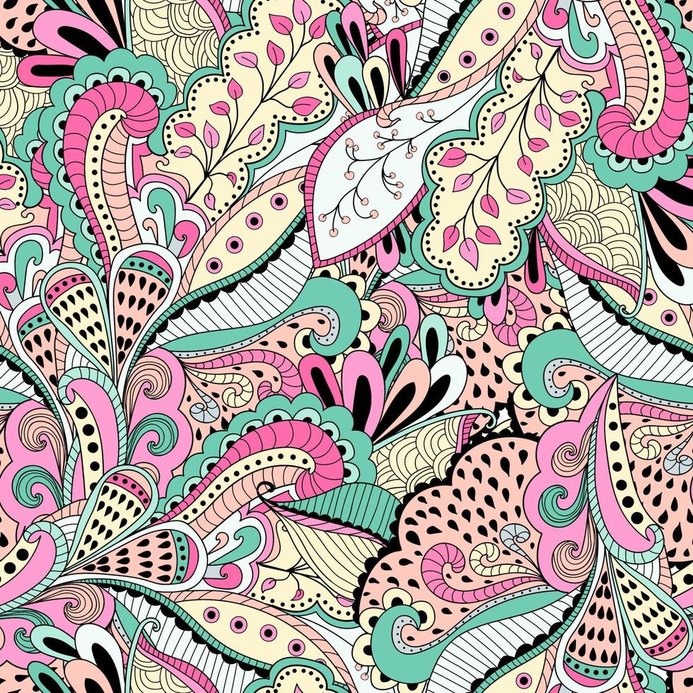 Seamless background with abstract flowers vector