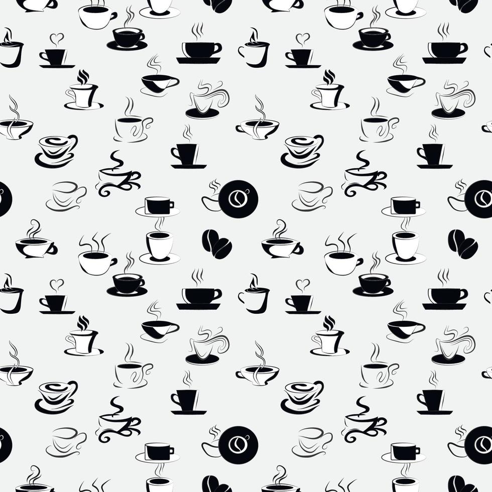 Seamless background with coffee pattern vector