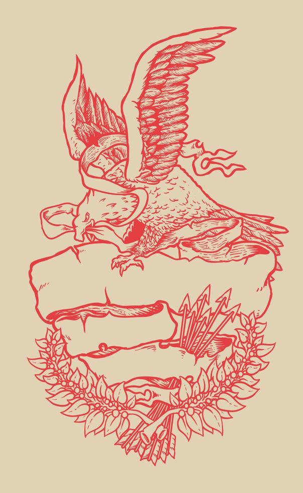 águila calva patriótica americana ilustración de un solo color vector