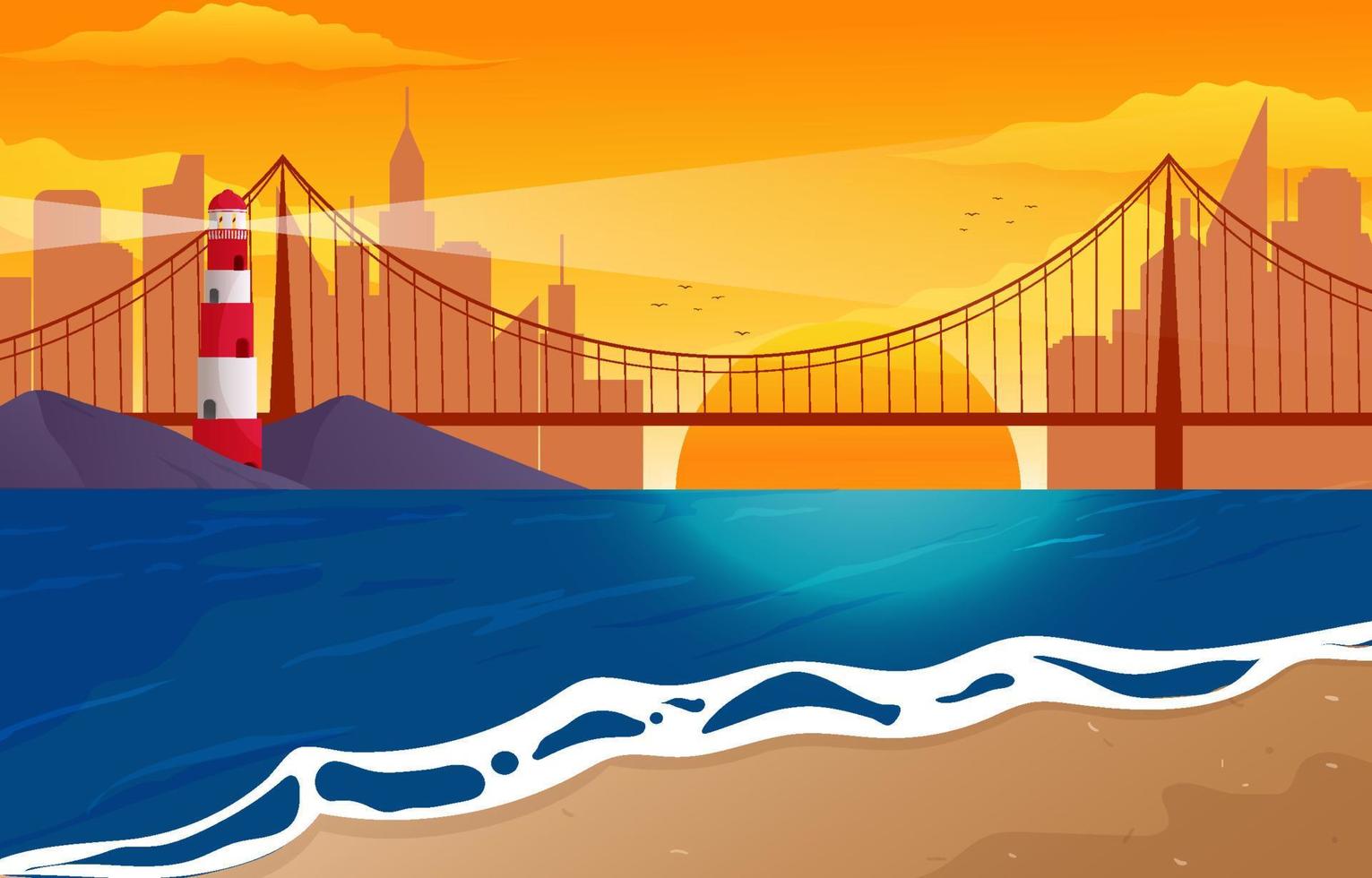 Scenery of Sea Background vector