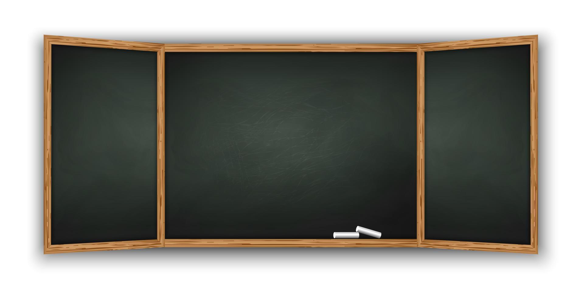 Blackboard with wooden frame vector