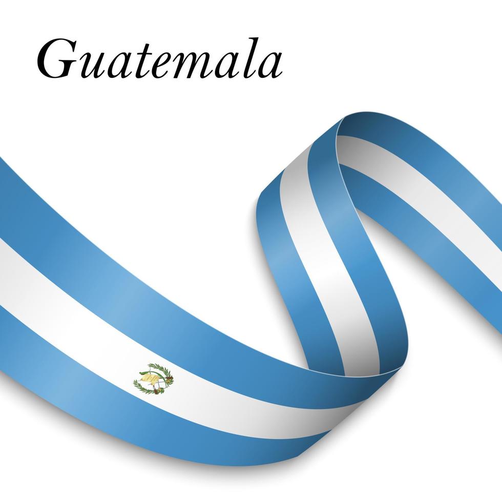 Waving ribbon or banner with flag vector