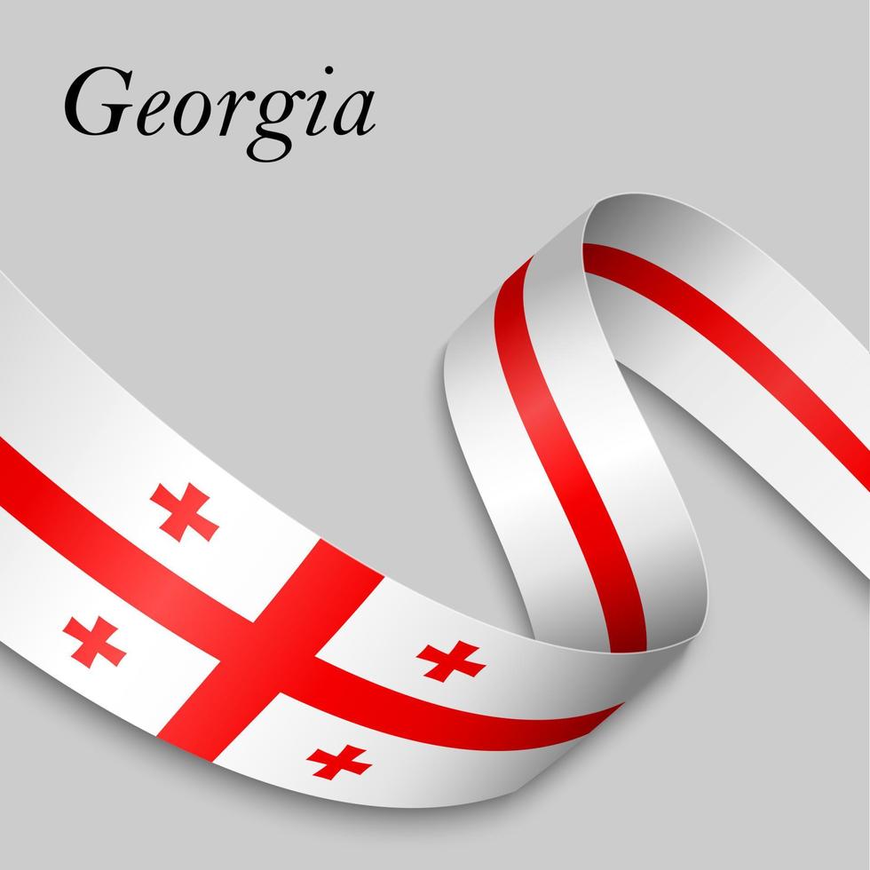 Waving ribbon or banner with flag vector