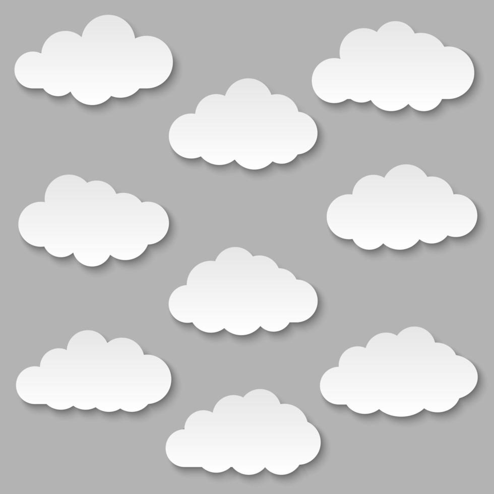 cut out paper clouds vector