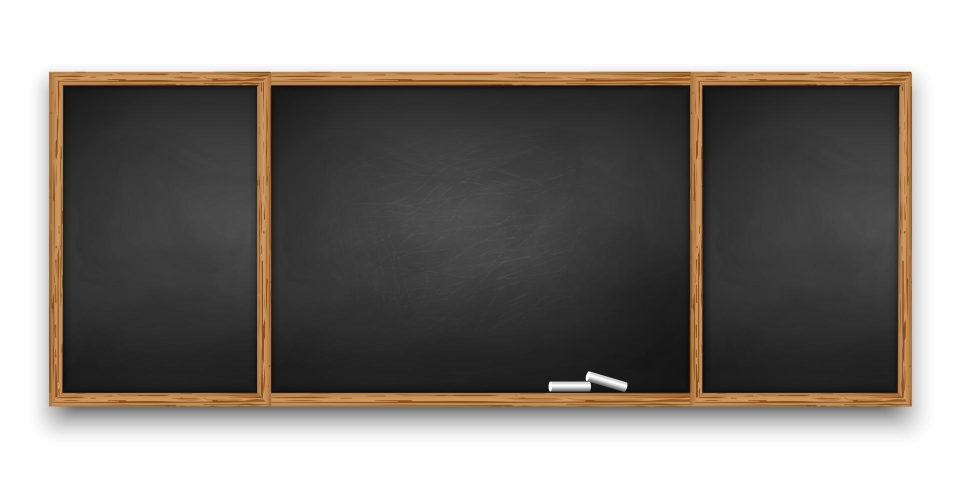 Blackboard with wooden frame vector