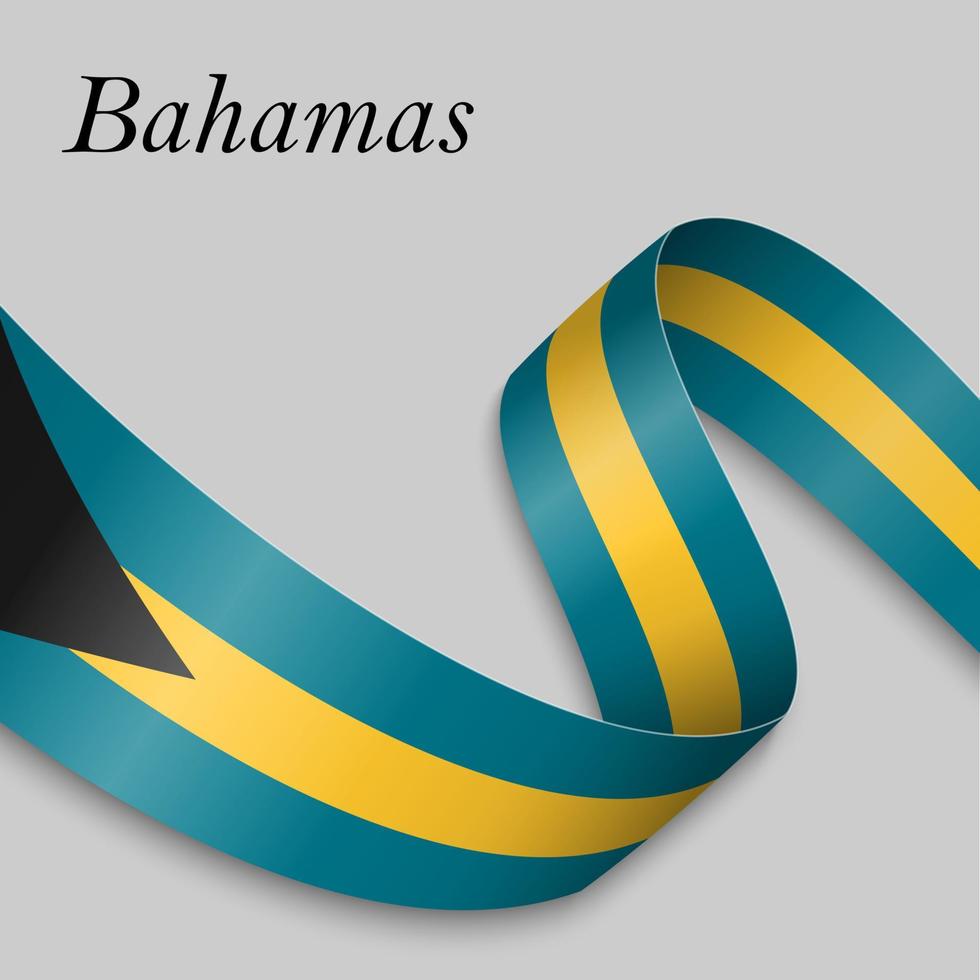 Waving ribbon or banner with flag vector