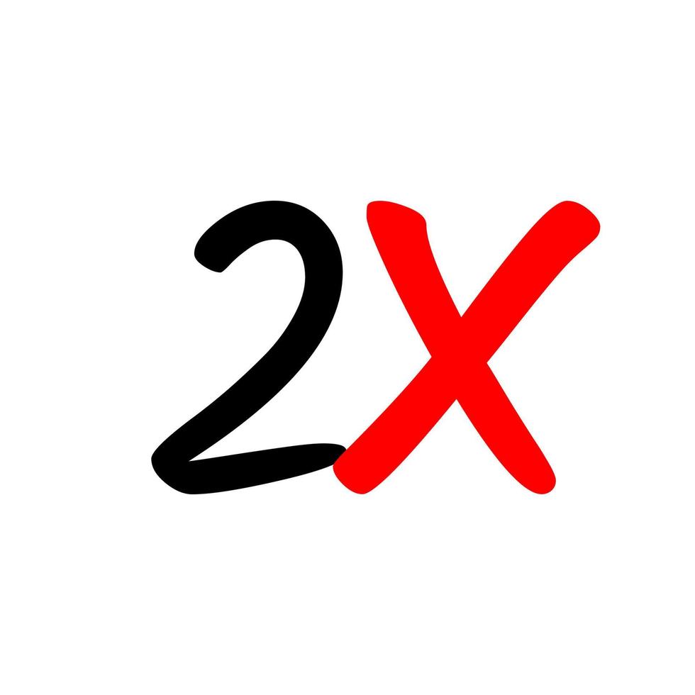2x sign icon vector