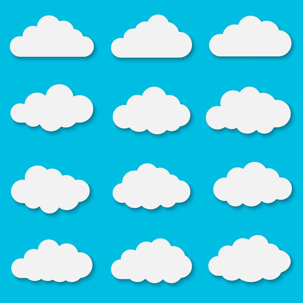 cut out paper clouds vector