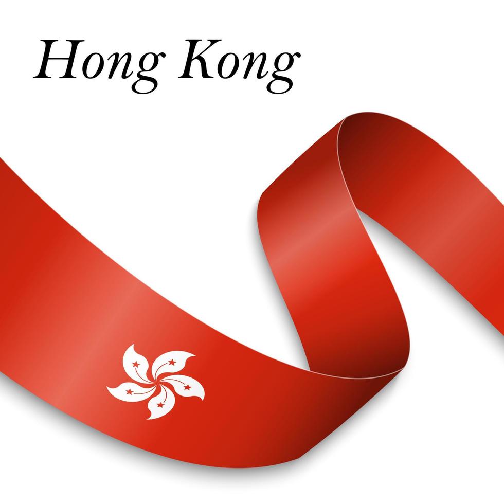 Waving ribbon or banner with flag vector