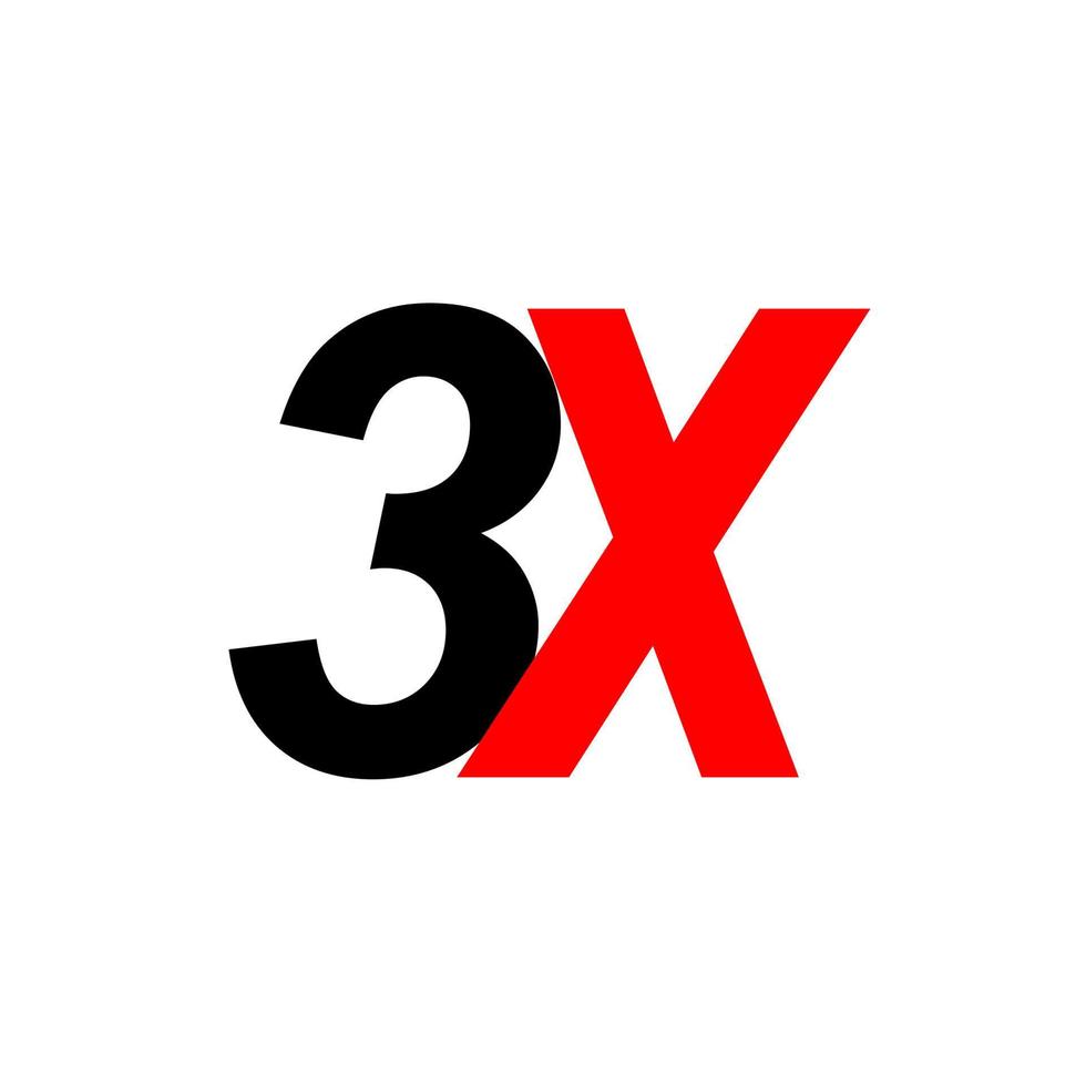 3x sign icon. vector