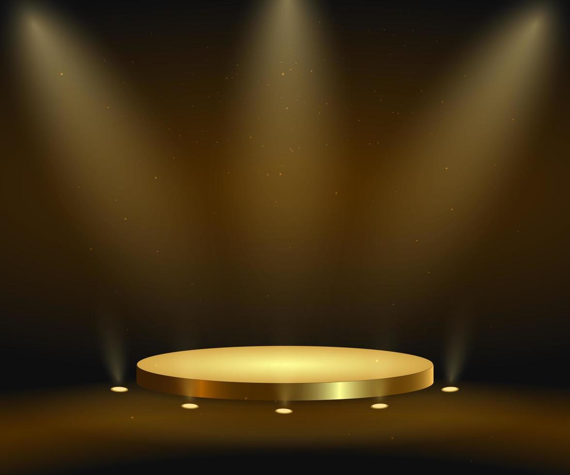 Realistic golden platform vector
