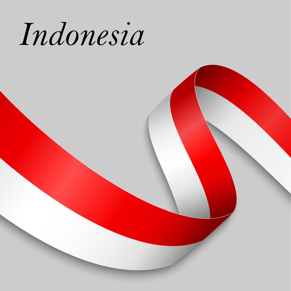 Waving ribbon or banner with flag vector