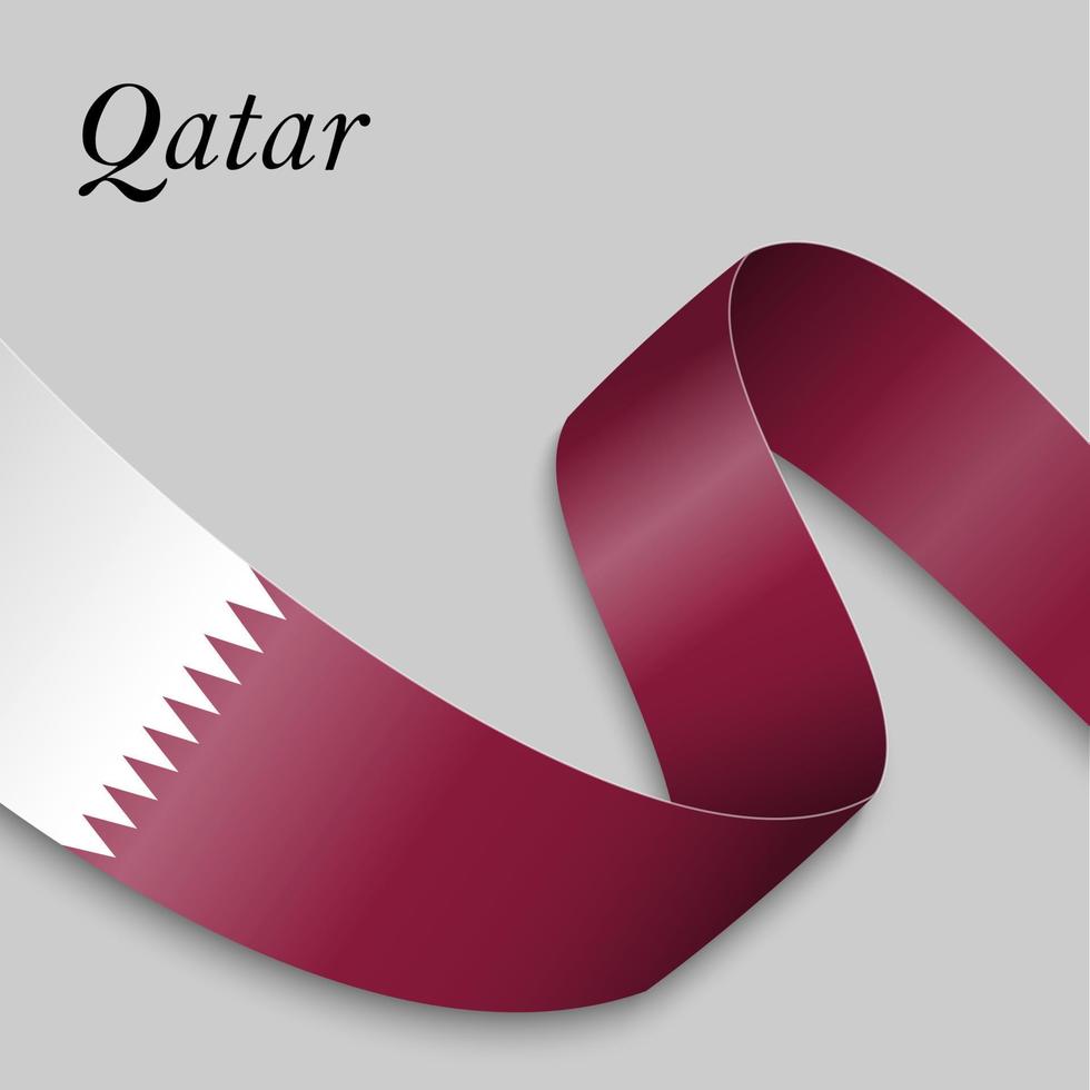 Waving ribbon or banner with flag vector