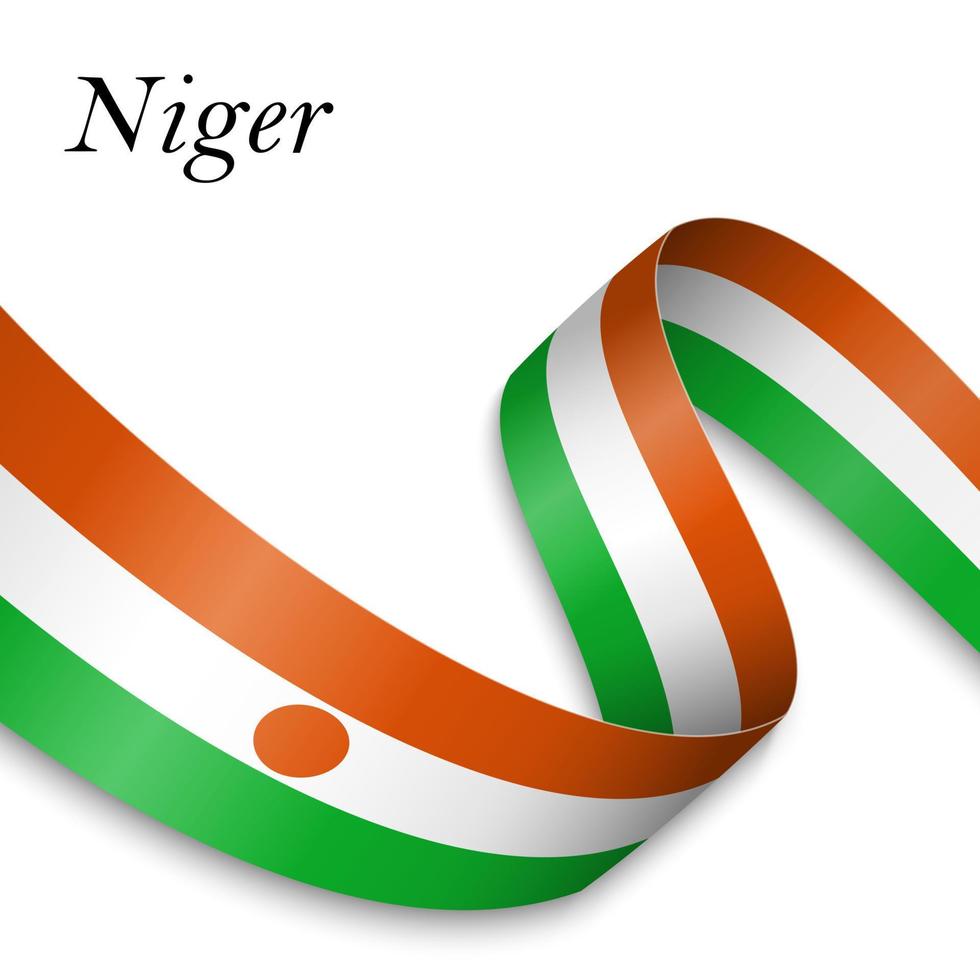 Waving ribbon or banner with flag vector