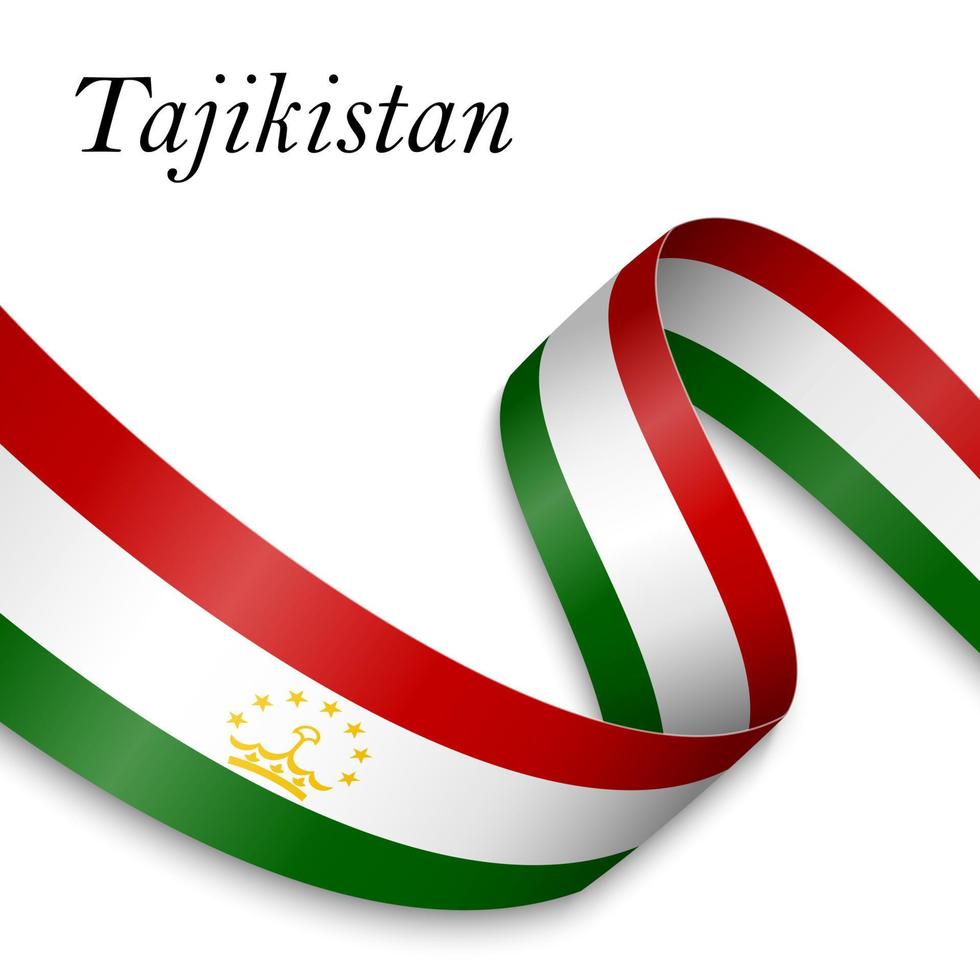 Waving ribbon or banner with flag vector