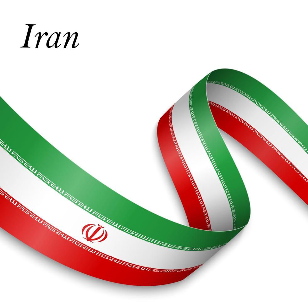 Waving ribbon or banner with flag vector