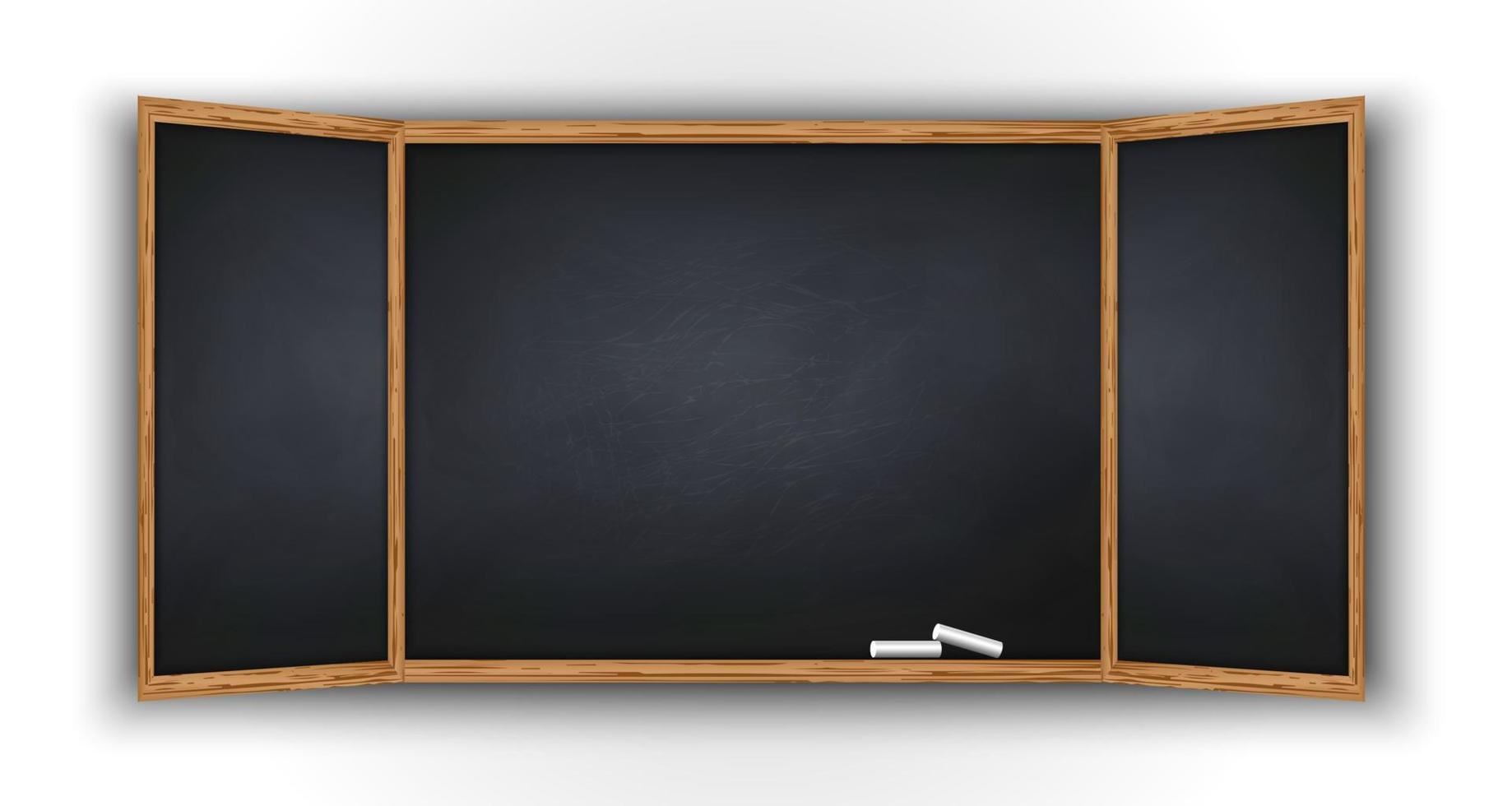 Blackboard with wooden frame vector