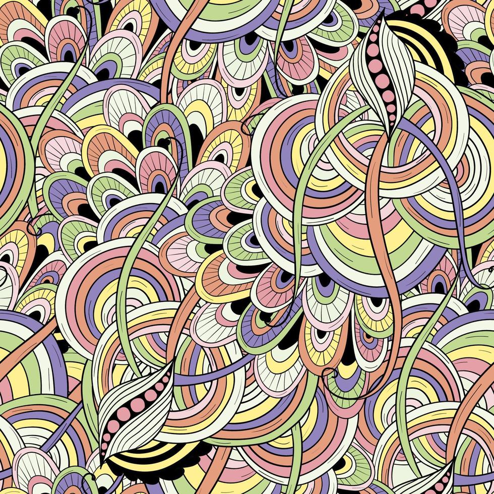 Seamless pattern of leaves, flowers and berries. Floral background vector