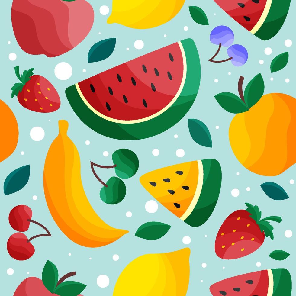 Colorful Tropical Fruit Seamless Pattern vector